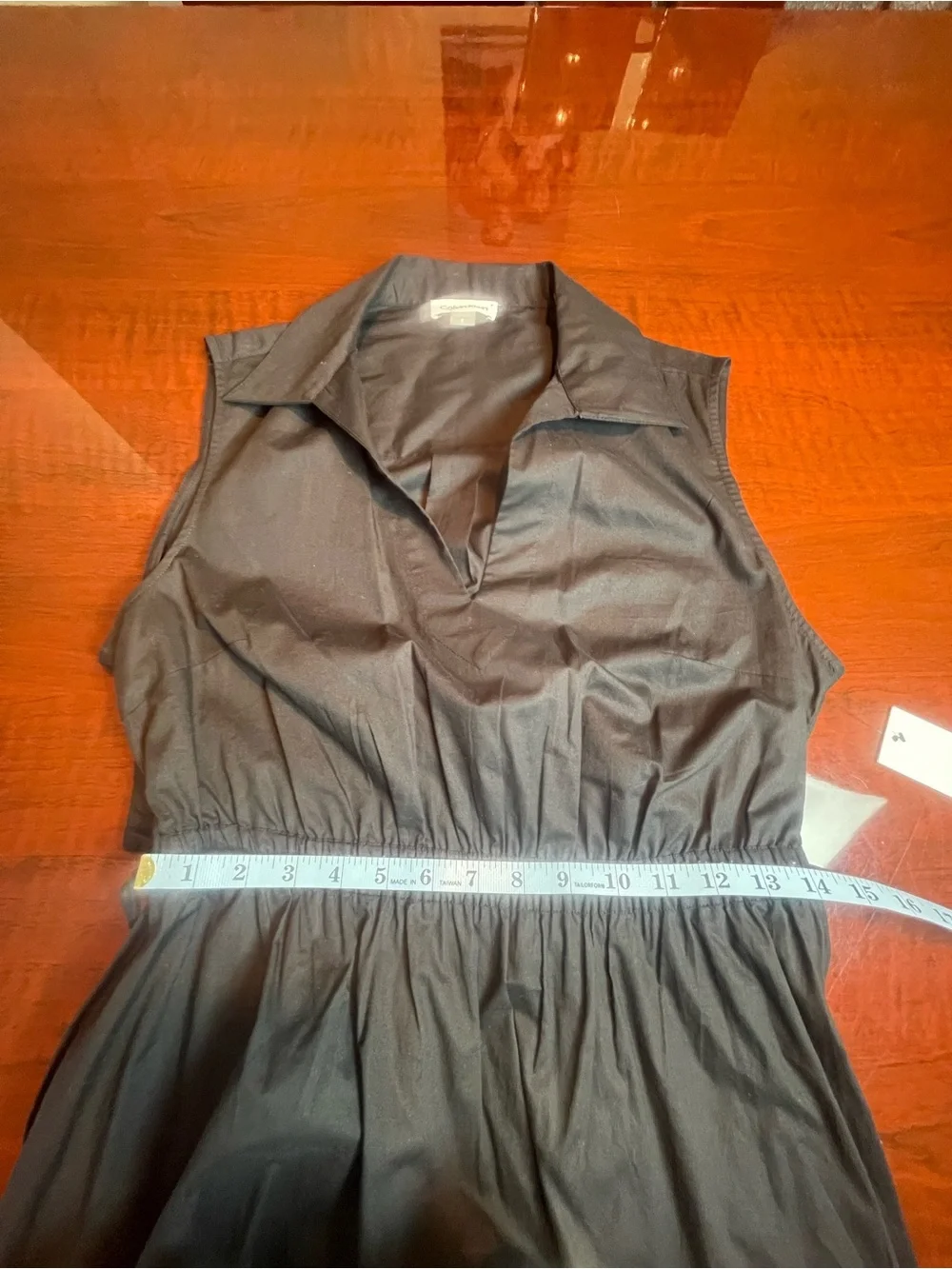 NWT Calvin Klein Black Cotton Midi Shirt Dress Size 8 Open Back Poplin Utility - Picture 8 of 13